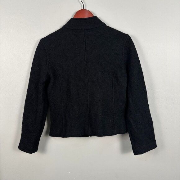 Herman Geist Womens Full Zip Wool Sweater Petite Small Black Thick Warm Winter - Picture 3 of 3